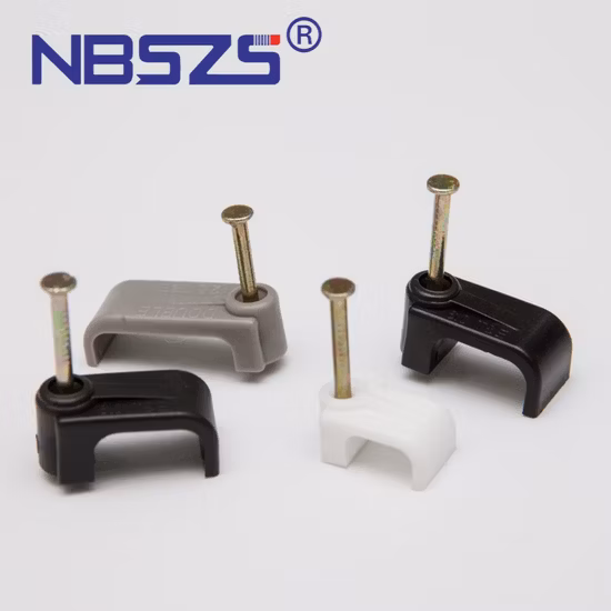 Electrical Wiring Accessories Flat Nail Clip Round Plastic Wall Cable Wire Clip Solar Cable Clips