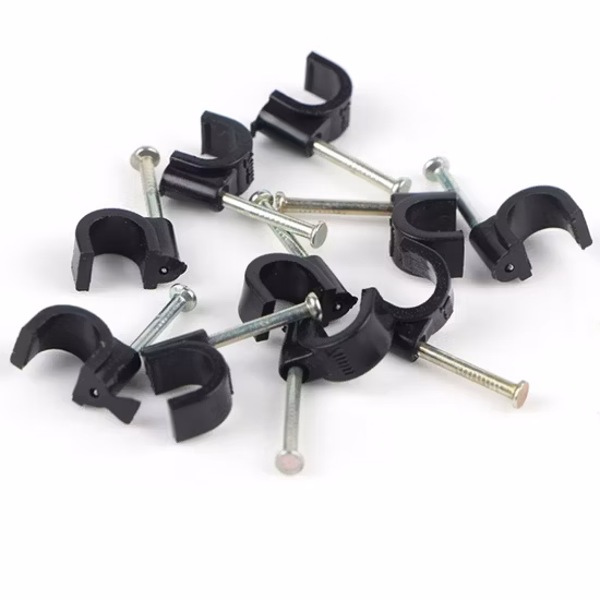 Flat Type Electrical Plastic Flat Wall Cable Clip with Nail